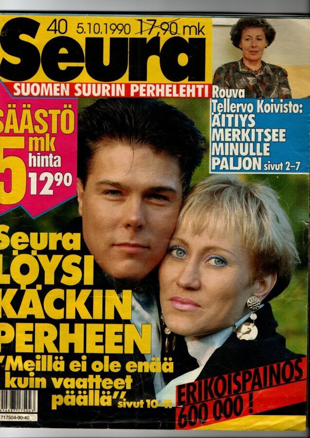 Seura n:o 40 1990 Käckin perhe.Tellervo. Itä-Saksa. Hannu.