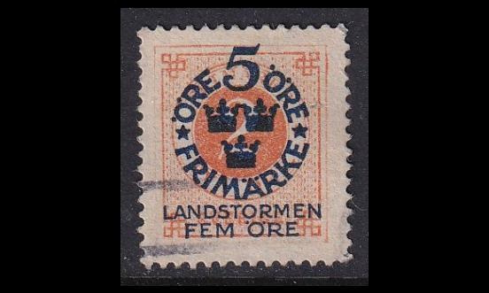 Ruotsi 86X o Landstorm I 5+5/2 Öre (1916)