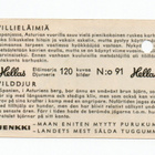 Purkkakuva Hellas VILLIELÄIMIÄ n:o 91 Purukumikuva - pikkukuva 2