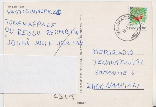 Naantali: Merimasku - leima 18. 5.1992