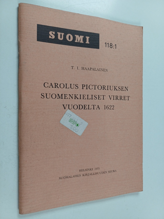 Carolus Olai Pictorius : Carolus Pictoriuksen suomenkieli...