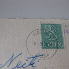 Vanha ruusupostikortti, 1950-luku, kulkenut - pikkukuva 2