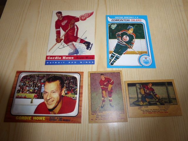 5 kpl jääkiekkokortteja Wayne Gretzky Gordie Howe ja muita