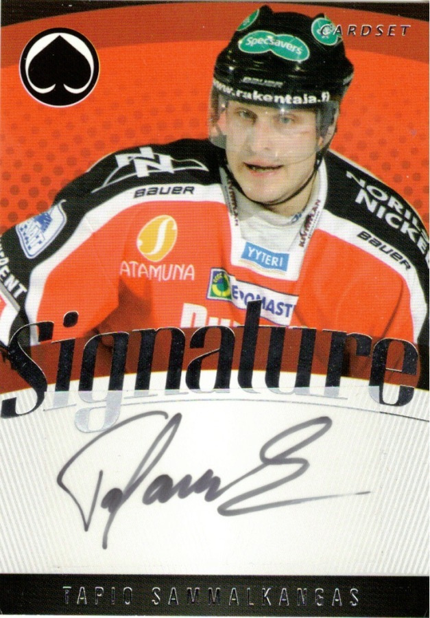 2011-12 Cardset TAPIO SAMMALKANGAS Ässät Signature nimmari