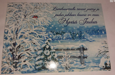Marjaliisa Pitkärannan kuvittama joulukortti