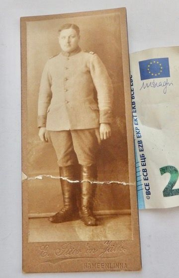 VANHA CDV Valokuva Sotilas Varhainen Uniformu Hämeenlinna