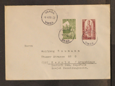# 23392 # Kirje Vaasa > DDR - 1955