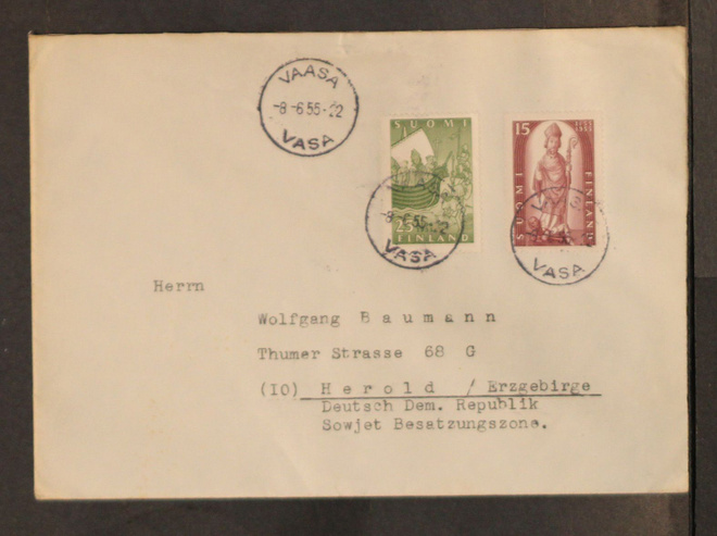 # 23392 # Kirje Vaasa > DDR - 1955