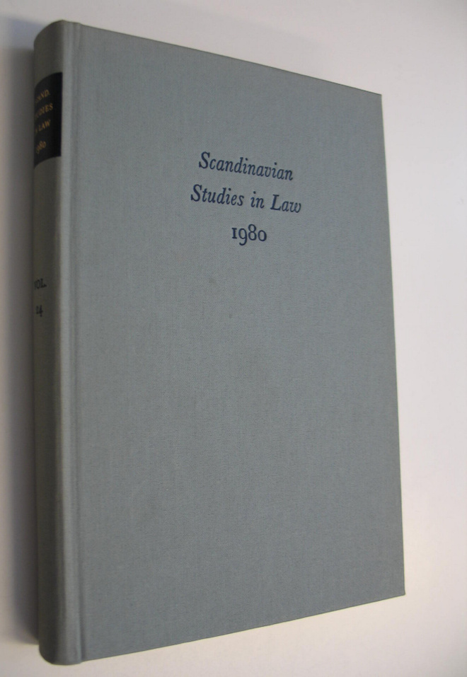 Folke (edit.) Schmidt : Scandinavian Studies in Law 1980 ...
