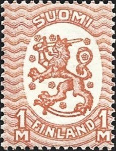 1929 M-17 Saarinen 1 mk punertavanoranssi ** LaPe 110 A vp