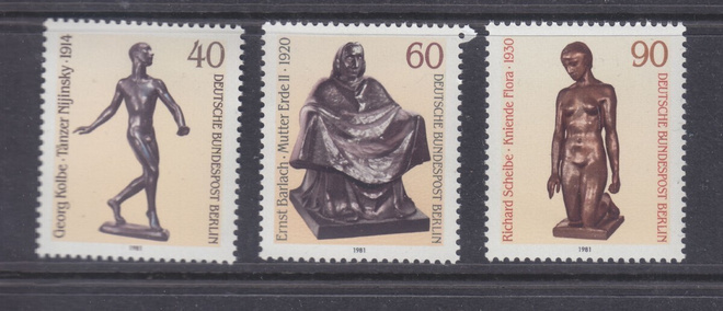 Saksa Berliini 1981 kolme patsasta Mi 655-657