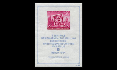 DDR 445BL10x ** Postimerkkinäyttely (1954)