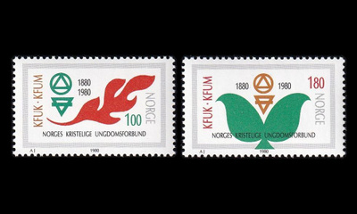 Norja 809-10 ** Kristillinen nuorisojärjestö 100v (1980)