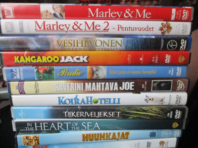 ELÄINAIHEISTA ELOKUVAA 12 KPL / 11 DVD: tä