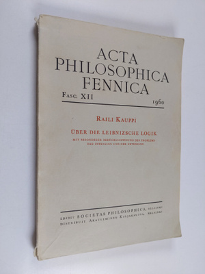 Raili Kauppi : Acta philosophica fennica XII - Uber die L...