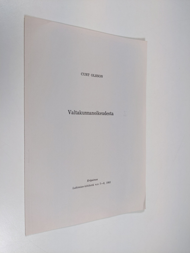 Curt Olsson : Valtakunnanoikeudesta