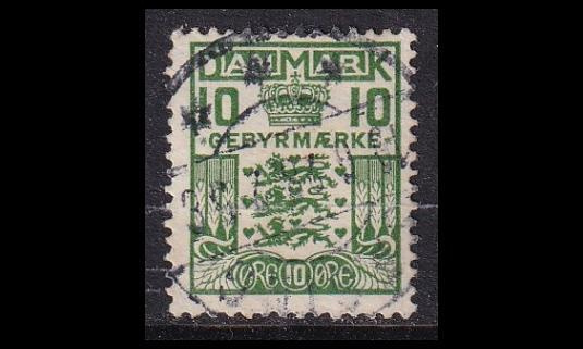 Tanska VM_15 o Gebyr 10 öre vihreä (1926)