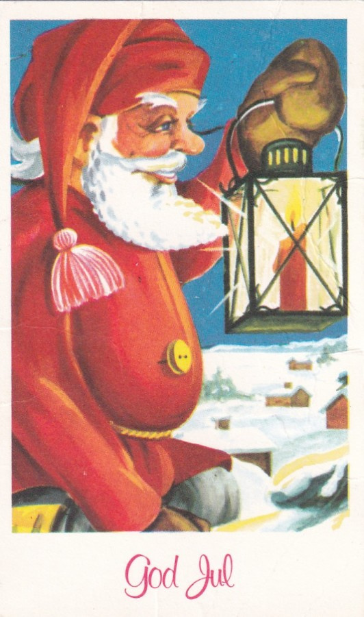 Joulupukki, lyhty, God Jul  ,   b599
