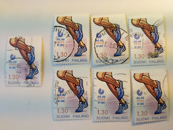 Yleisurheilun MM-kilpailut postimerkki 1,30 markka