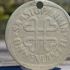 Säästöpankki Onnenlantti. Hopeavärinen. Halkaisija - 26 mm. - pikkukuva 1