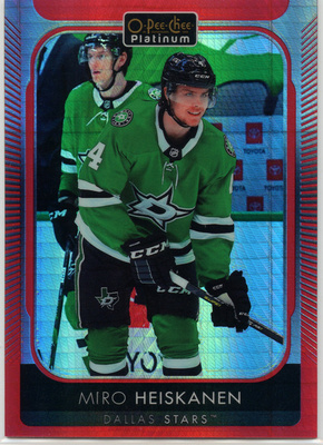 2021-22 OPC Platinum red prism /199 #140 Miro Heiskanen