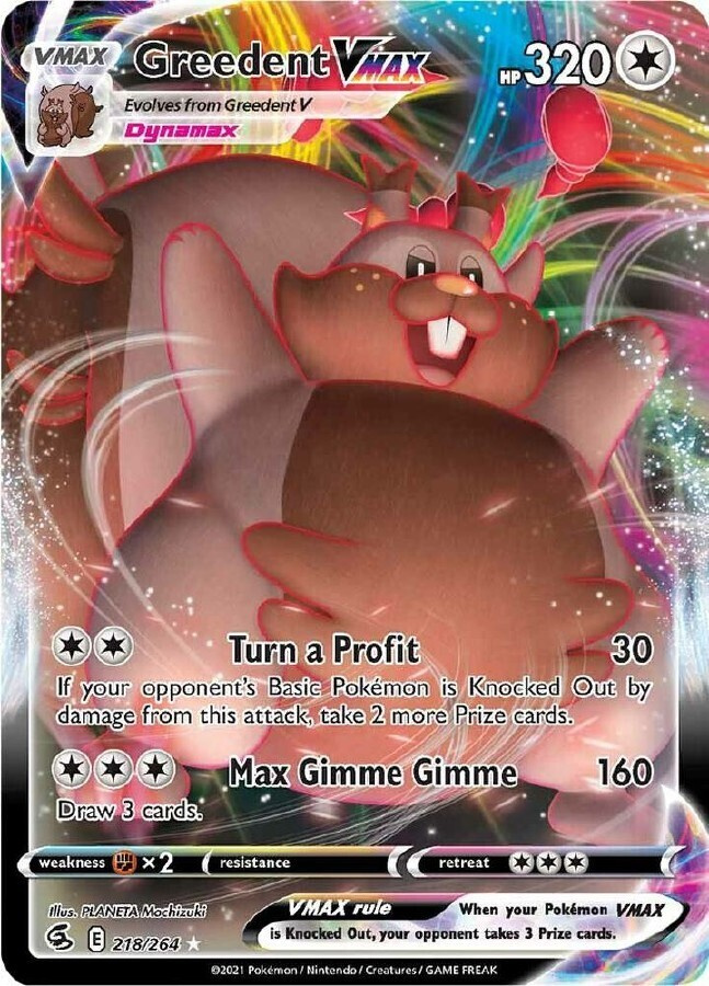 Greedent VMAX 218/264 - Fusion Strike - NM/M