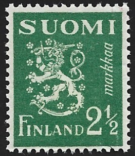 1947 M-30 Leij 2½ mk kellertävänvihreä ** Lape 322 a SP Lm5