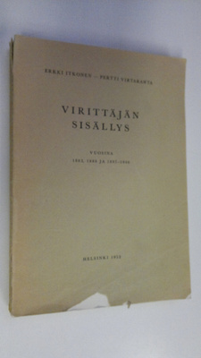 Erkki ym. Itkonen : Virittäjän sisällys vuosina 1883, 188...