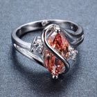 42 .. 10kt White Gold Marquise Champagne .. Sormus - pikkukuva 5