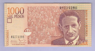 Kolumbia 1000 Pesos v.2015 UNC P-456