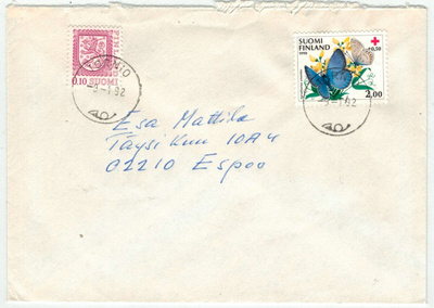 1990 PR 2,00 mk ym kirje