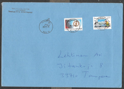 Postilähetys - (LAPE 779+1008) Turku 10 28.12.1995