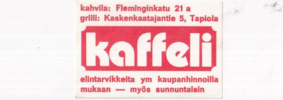 Tapiola kaffeli , Fleminginkatu 21 b527