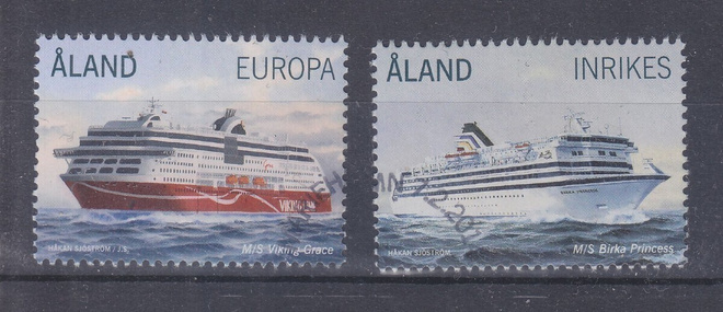 Åland 2014 Laivoja ep. leimalla.