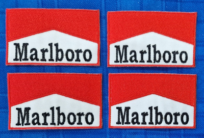 4 kpl Marlboro kangasmerkkejä 8e/setti tai 2.5e/kpl