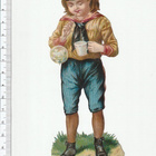 *poika puhaltaa kuplia, vanha kuva, 15 x 5,5 cm * - pikkukuva 1