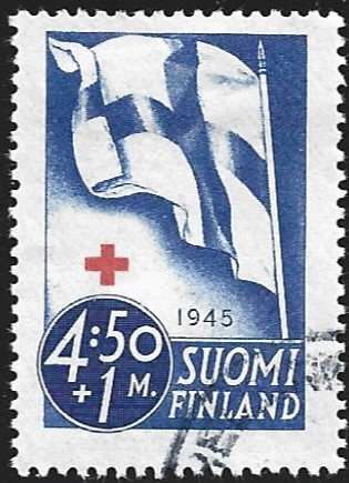 1945 Punainen Risti  4:50 + 1 mk leimattu LaPe 294