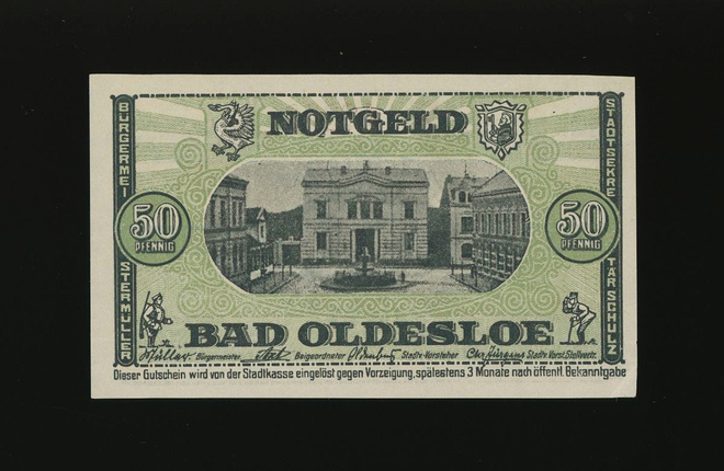 Saksa Notgeld 50 Pfennig, Bad Oldesloe