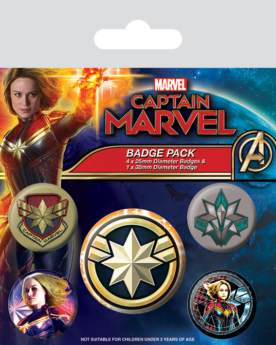CAPTAIN MARVEL PATCHES BADGE PACK	(56 264)	5 rintamerkkiä