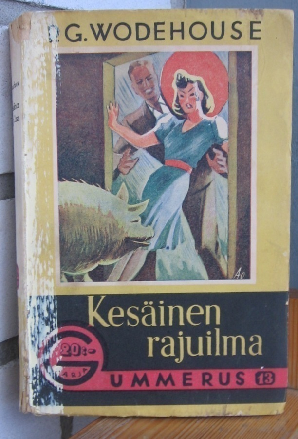 P. G. Wodehouse: Kesäinen rajuilma, Gummerus 1943. 251 s. 3p