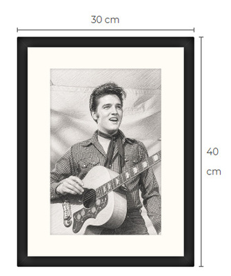 Uusi Elvis Presley art print kehystetty 30 cm x 40 cm