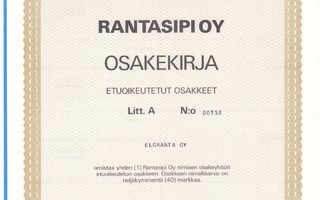 OKK 1985 Rantasipi Oy, Jyväskylä osakekirja