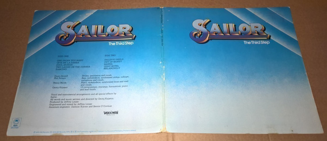 SAILOR THE THIRD STEP 1976 LP EPC 81637