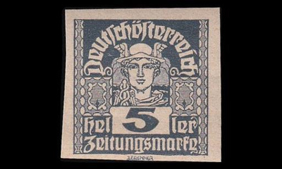 Itävalta 295x ** Sanomalehtimerkki 5 H (1920)