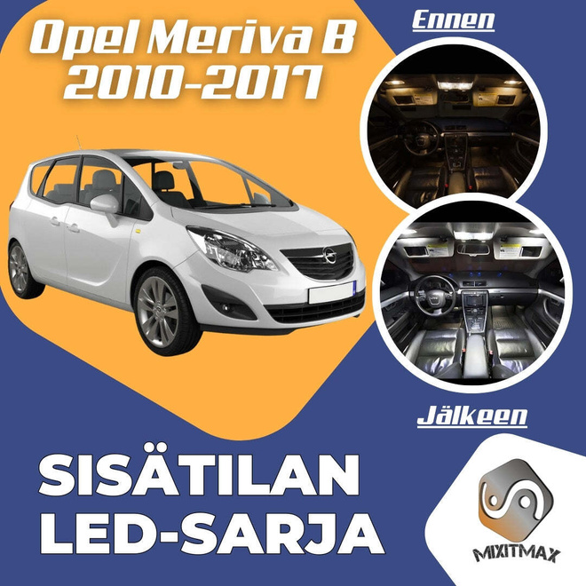 Opel Meriva B Sisätilan LED-sarja 9-osainen