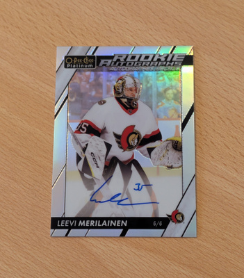 2023-24 OPC Platinum Leevi Merilainen Rainbow Rookie Auto