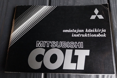 MITSUBISHI COLT omistajan käsikirja 1980 Suomi ja Ruotsi