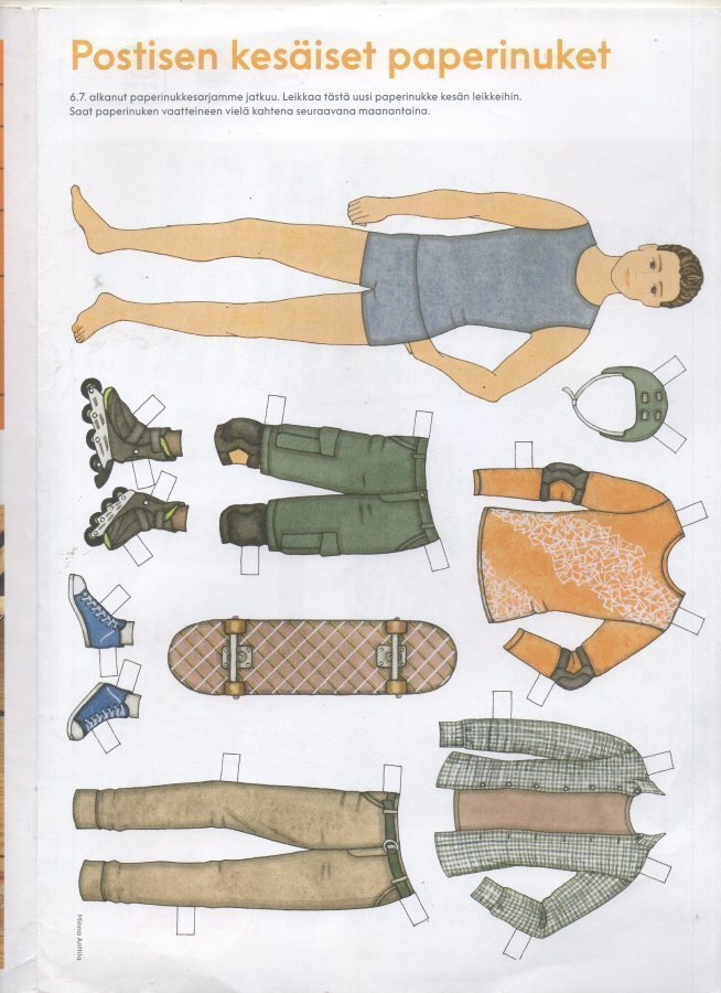Postinen Paperinukke  Design Minna Anttila