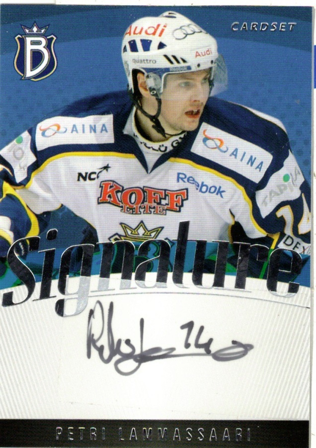 2011-12 Cardset PETRI LAMMASSAARI BLUES Signature nimmarI