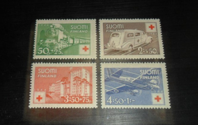 LAPE 278-279-280-281 ** PUNAINEN RISTI 1944. HYVÄ KESKITYS